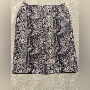 Talbots Black and Gray Snake Print Pencil Skirt